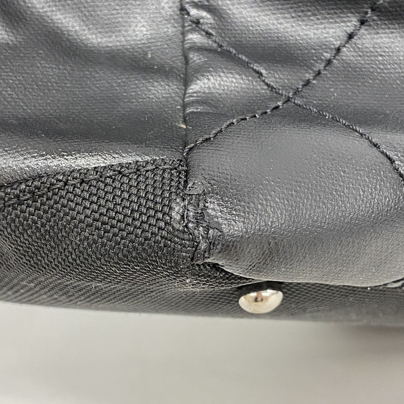【6fa0777】シャネル トートバッグ パリビアリッツ キャンバス ブラック シルバー金具【中古】レディース