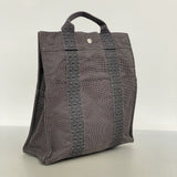 【6fa0778】エルメス リュック・デイパック エールラインアドMM キャンバス グレー シルバー金具【中古】メンズ レディース ユニセックス