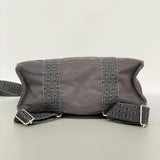 【6fa0778】エルメス リュック・デイパック エールラインアドMM キャンバス グレー シルバー金具【中古】メンズ レディース ユニセックス