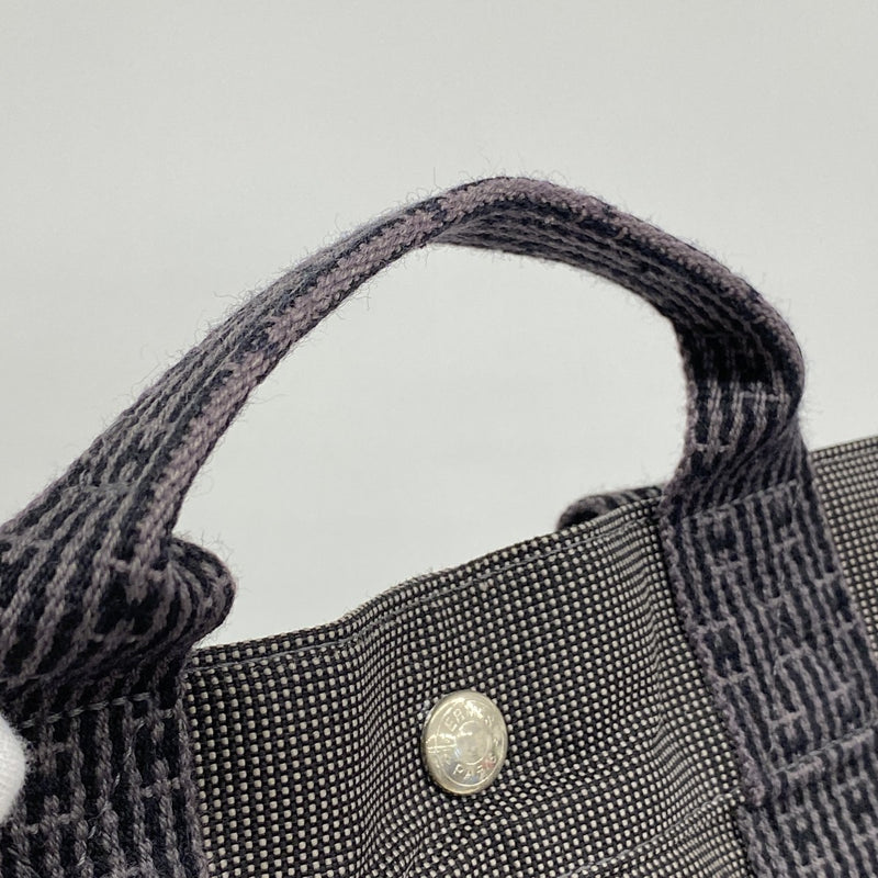 【6fa0778】エルメス リュック・デイパック エールラインアドMM キャンバス グレー シルバー金具【中古】メンズ レディース ユニセックス