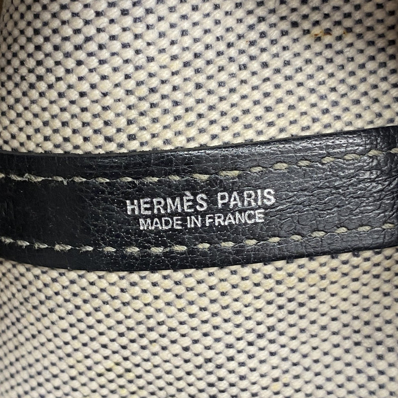 【6fa0779】エルメス トートバッグ ガーデンパーティPM トワルアッシュ ブラック シルバー金具 □J刻印【中古】レディース