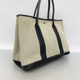【6fa0779】エルメス トートバッグ ガーデンパーティPM トワルアッシュ ブラック シルバー金具 □J刻印【中古】レディース