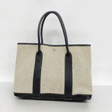 【6fa0779】エルメス トートバッグ ガーデンパーティPM トワルアッシュ ブラック シルバー金具 □J刻印【中古】レディース