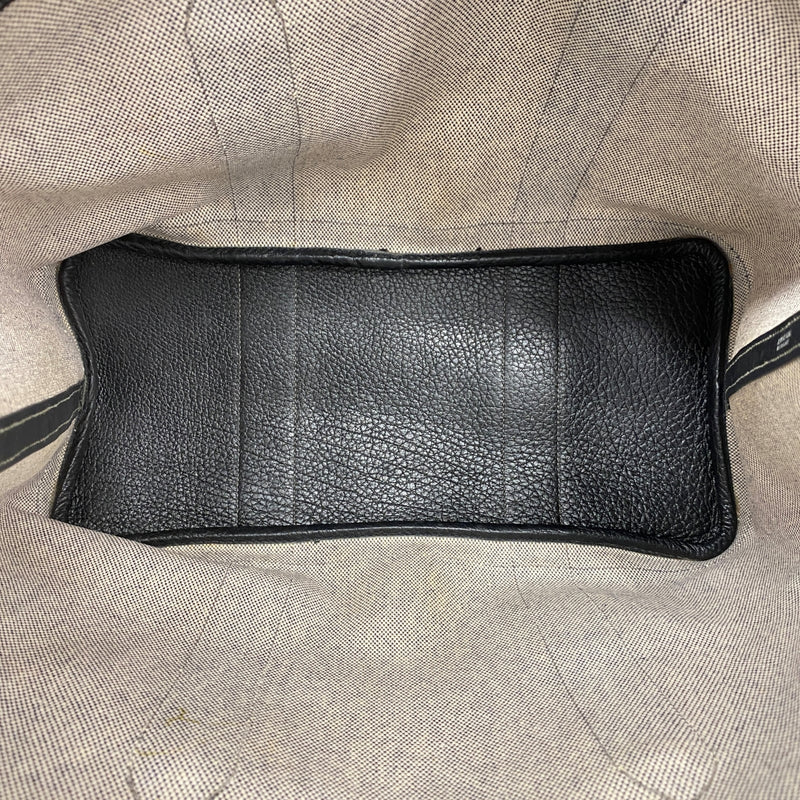 【6fa0779】エルメス トートバッグ ガーデンパーティPM トワルアッシュ ブラック シルバー金具 □J刻印【中古】レディース