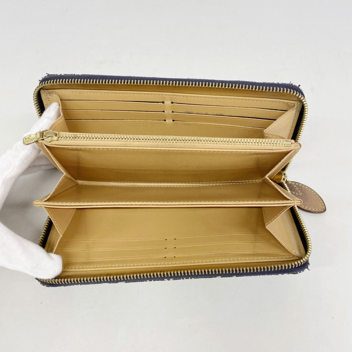 【6fa0782】ルイヴィトン 長財布 モノグラムジャガードSince1854 ジッピーウォレット M80212 ブルー【中古】レディース