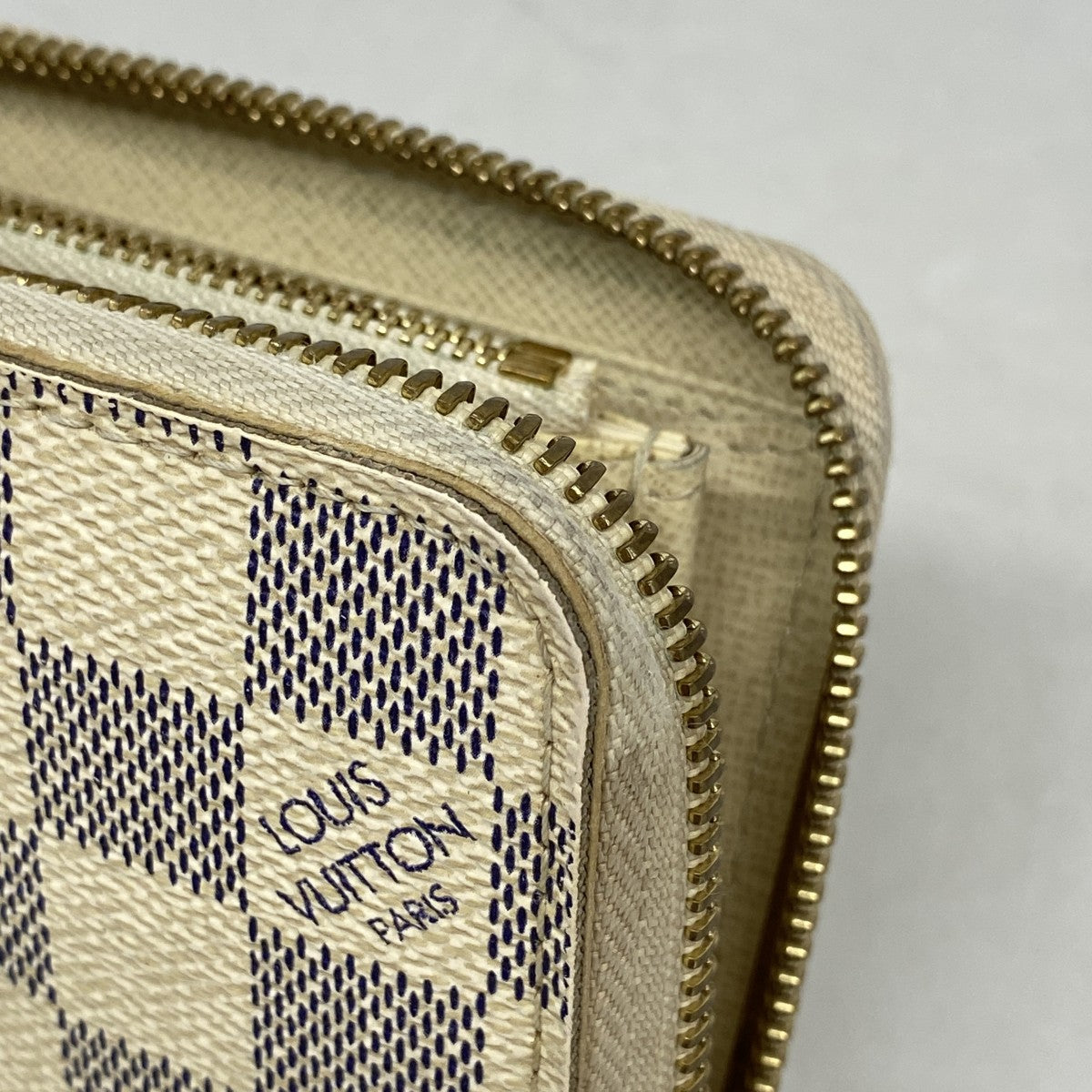 【6fa0783】ルイヴィトン 長財布 ダミエ・アズール ジッピーウォレット N60019 ホワイト【中古】レディース
