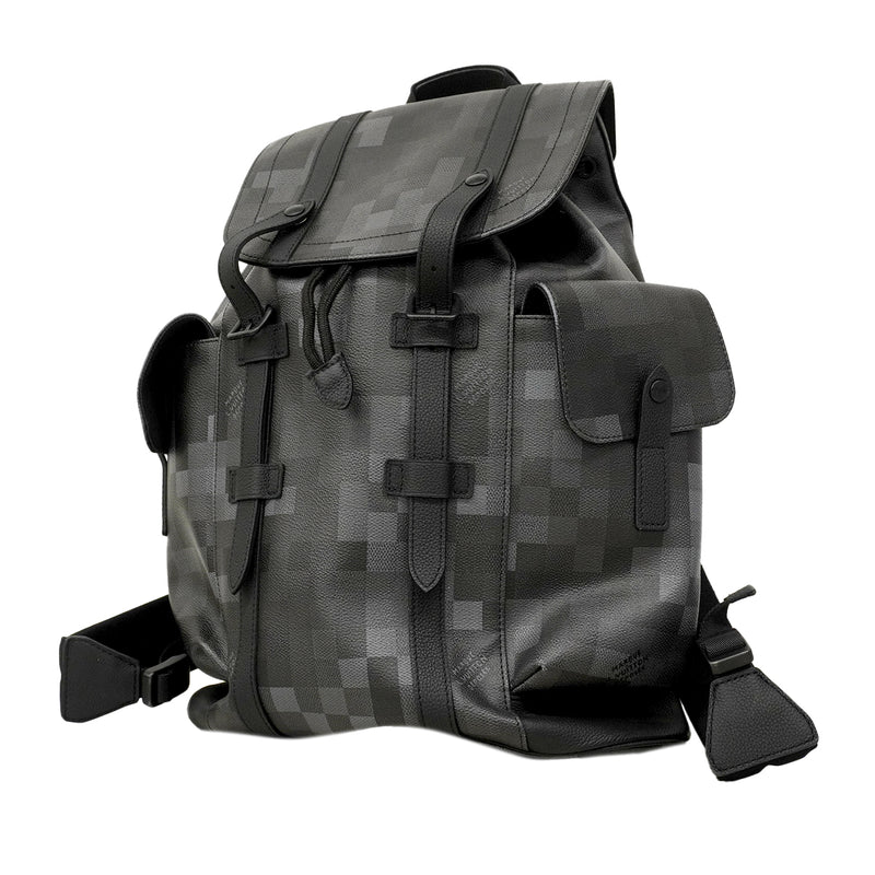 【6fa0792】ルイヴィトン リュック・デイパック ダモフラージュ クリストファーMM M14952 ブラック【中古】メンズ