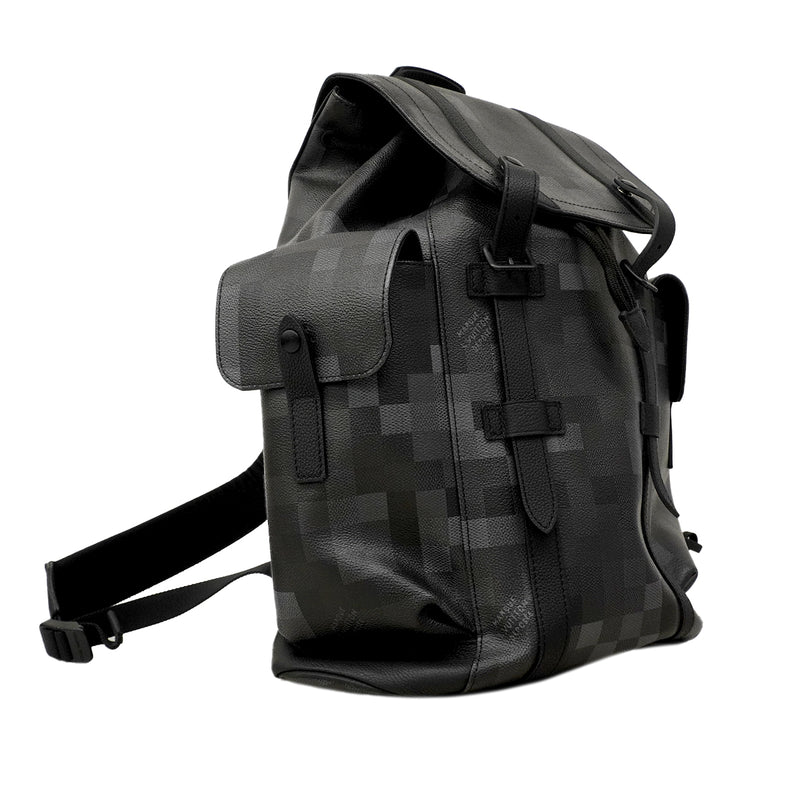 【6fa0792】ルイヴィトン リュック・デイパック ダモフラージュ クリストファーMM M14952 ブラック【中古】メンズ