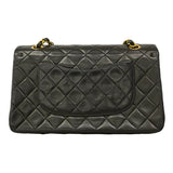 【6fa0794】シャネル ショルダーバッグ マトラッセ Wフラップ Wチェーン ラムスキン ブラック ゴールド金具【中古】レディース
