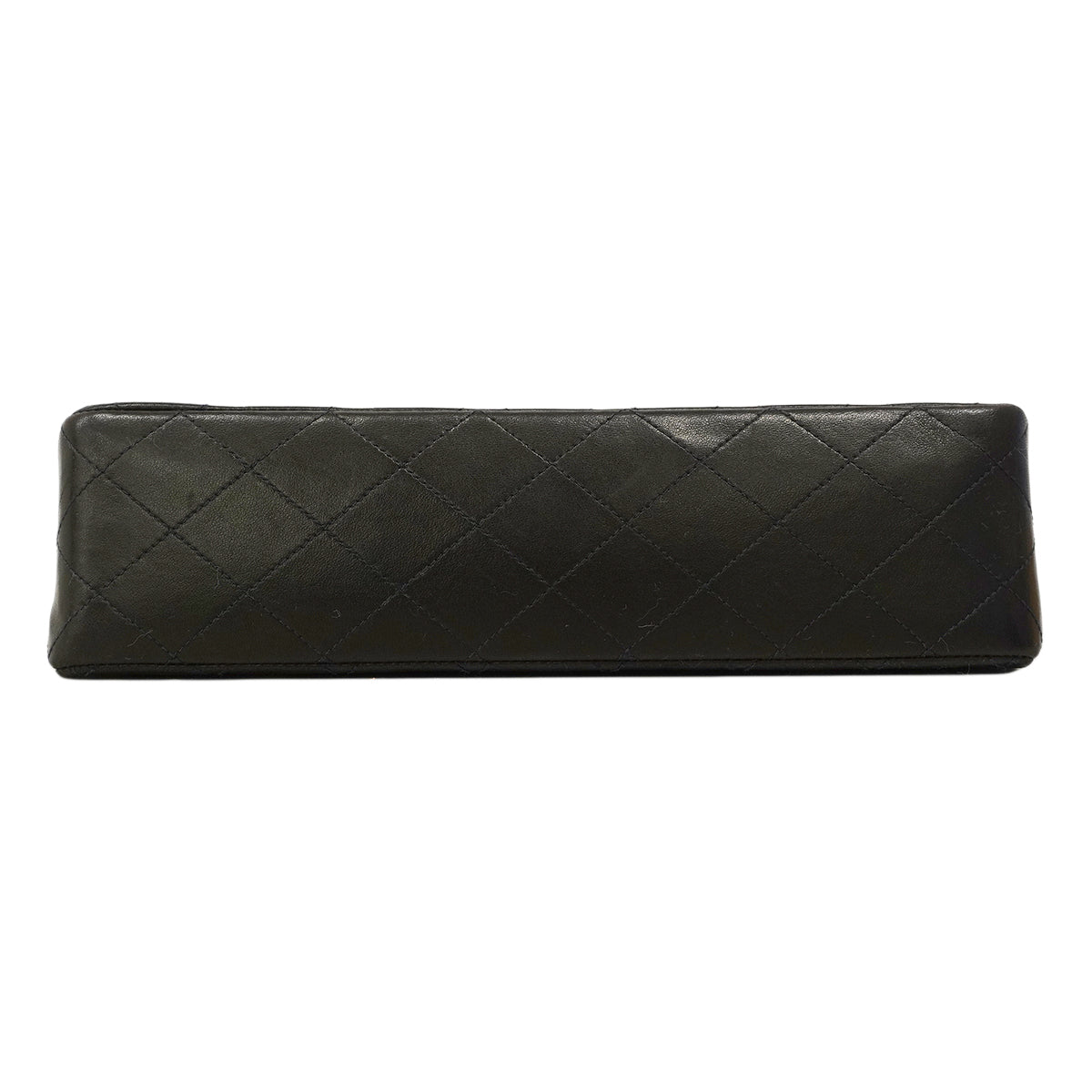 【6fa0794】シャネル ショルダーバッグ マトラッセ Wフラップ Wチェーン ラムスキン ブラック ゴールド金具【中古】レディース