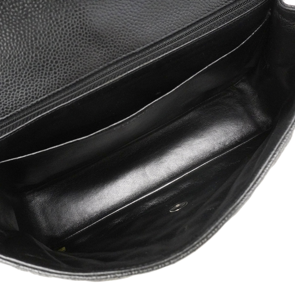 【6fa0796】シャネル ショルダーバッグ デカマトラッセ Wチェーン キャビアスキン ブラック シルバー金具【中古】レディース