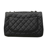 【6fa0796】シャネル ショルダーバッグ デカマトラッセ Wチェーン キャビアスキン ブラック シルバー金具【中古】レディース