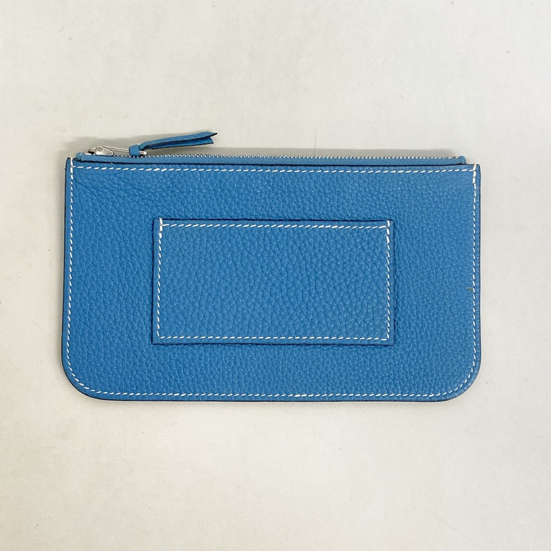 【6fa0797】エルメス 長財布 ドゴンGM トゴ ブルージーン シルバー金具 □H刻印【中古】メンズ レディース ユニセックス