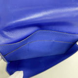 【6fa0821】エルメス 長財布 ドゴンGM トゴ ブルーエレクトリック シルバー金具 T刻印【中古】メンズ レディース ユニセックス