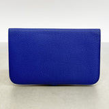 【6fa0821】エルメス 長財布 ドゴンGM トゴ ブルーエレクトリック シルバー金具 T刻印【中古】メンズ レディース ユニセックス