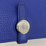 【6fa0821】エルメス 長財布 ドゴンGM トゴ ブルーエレクトリック シルバー金具 T刻印【中古】メンズ レディース ユニセックス