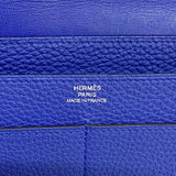 【6fa0821】エルメス 長財布 ドゴンGM トゴ ブルーエレクトリック シルバー金具 T刻印【中古】メンズ レディース ユニセックス