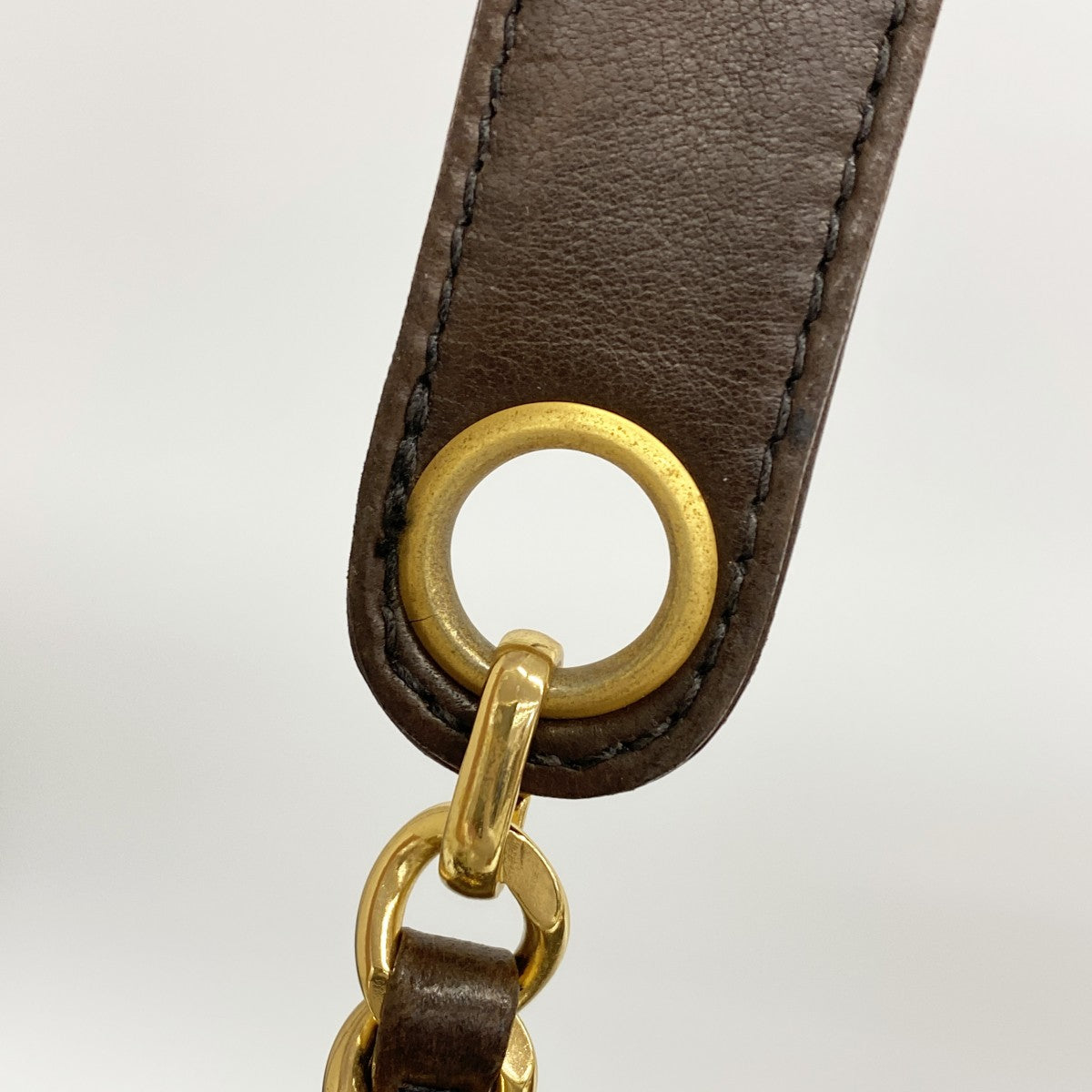 【6fa0822】シャネル チェーントート ラムスキン ブラウン ゴールド金具【中古】レディース