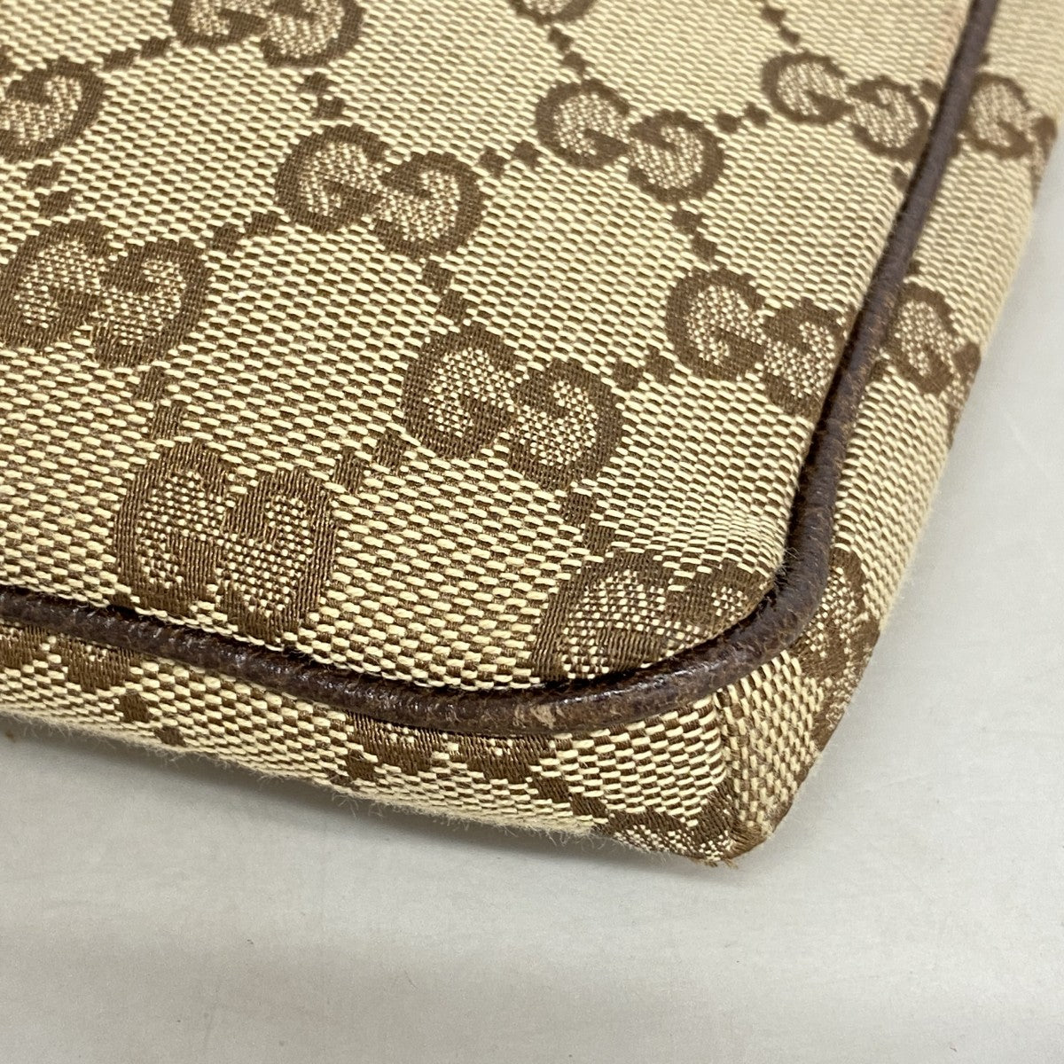 【6fa0823】グッチ ショルダーバッグ GGキャンバス/シェリーライン 141863 キャンバス ブラウン シルバー金具【中古】レディース
