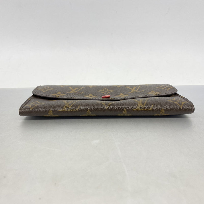 【6fa0832】ルイヴィトン 長財布 モノグラム ポルトフォイユエミリー M60136 ルージュ【中古】レディース