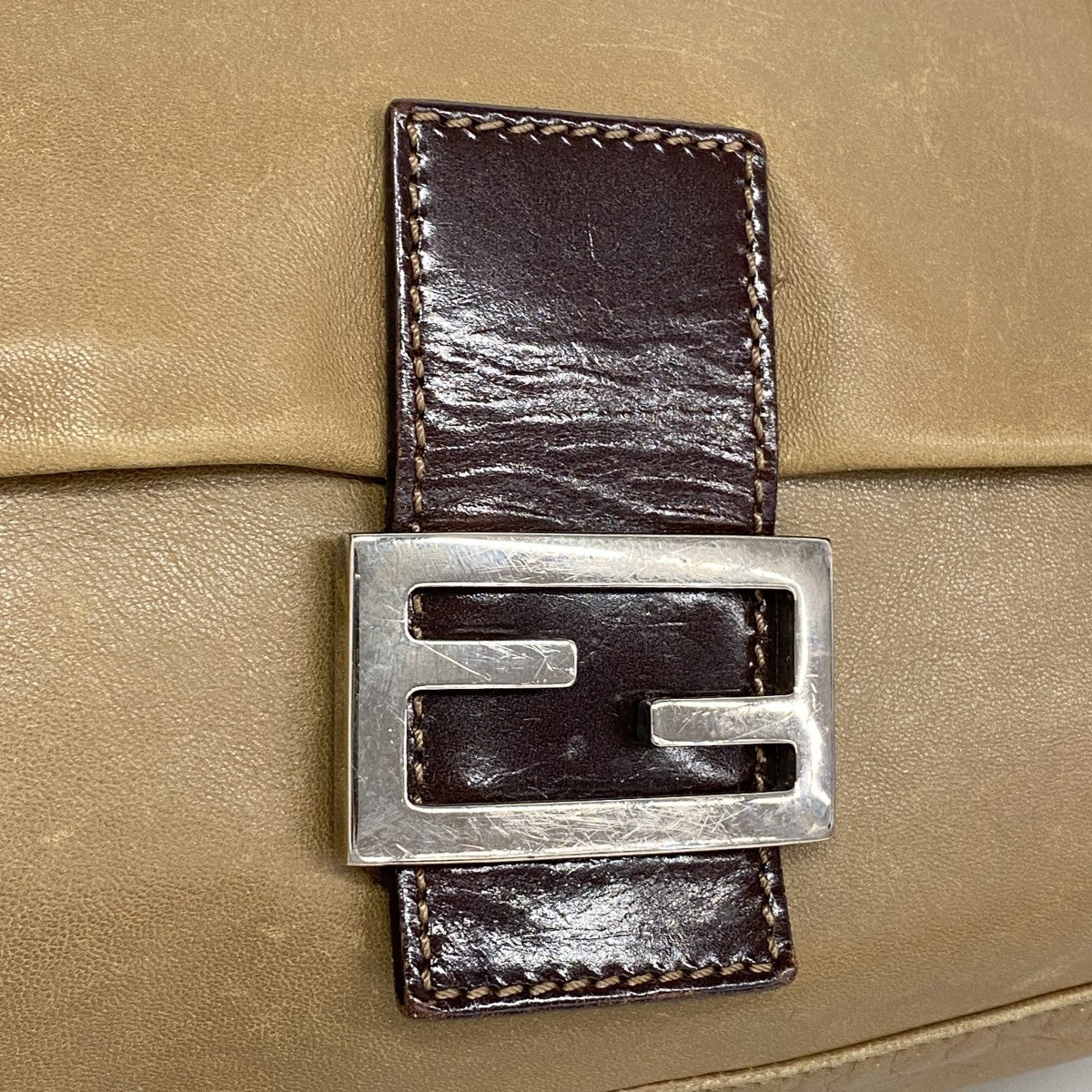【6fa0842】フェンディ ハンドバッグ マンマバケット レザー ブラウン シルバー金具【中古】レディース