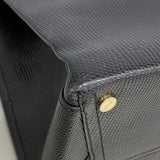 【6fa0843】サルヴァトーレフェラガモ ショルダーバッグ ヴァラ レザー ブラック ゴールド金具【中古】レディース