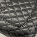 【6fa0852】シャネル トートバッグ カンボン ラムスキン ブラック シルバー金具【中古】レディース