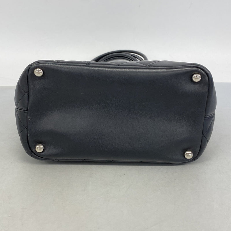 【6fa0852】シャネル トートバッグ カンボン ラムスキン ブラック シルバー金具【中古】レディース