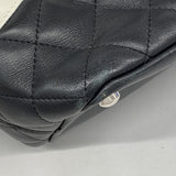 【6fa0852】シャネル トートバッグ カンボン ラムスキン ブラック シルバー金具【中古】レディース