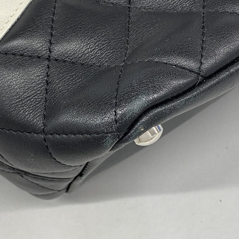 【6fa0852】シャネル トートバッグ カンボン ラムスキン ブラック シルバー金具【中古】レディース