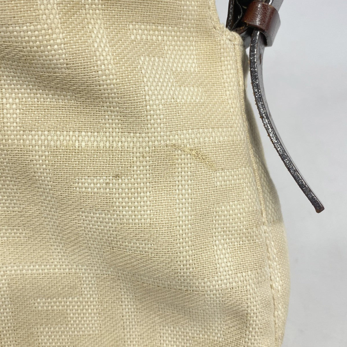 【6fa0853】フェンディ ハンドバッグ ズッカ キャンバス ベージュ シルバー金具【中古】レディース