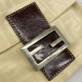 【6fa0853】フェンディ ハンドバッグ ズッカ キャンバス ベージュ シルバー金具【中古】レディース