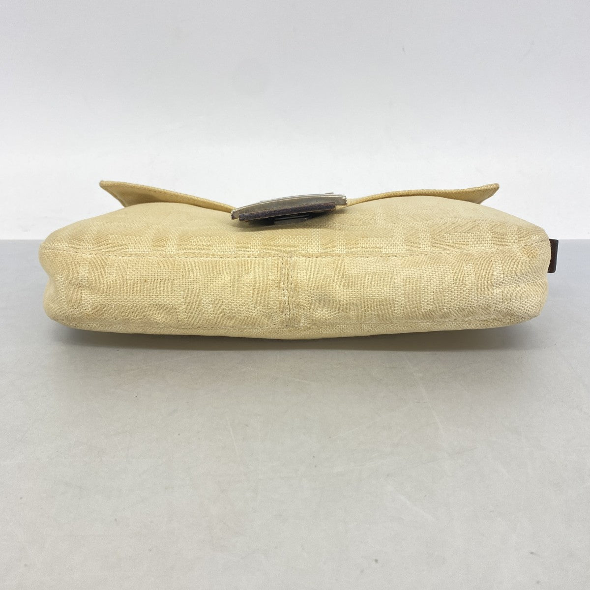 【6fa0853】フェンディ ハンドバッグ ズッカ キャンバス ベージュ シルバー金具【中古】レディース