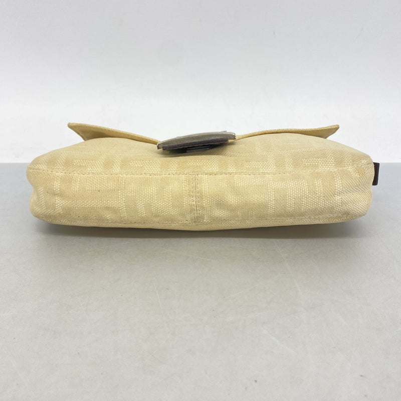 【6fa0853】フェンディ ハンドバッグ ズッカ キャンバス ベージュ シルバー金具【中古】レディース