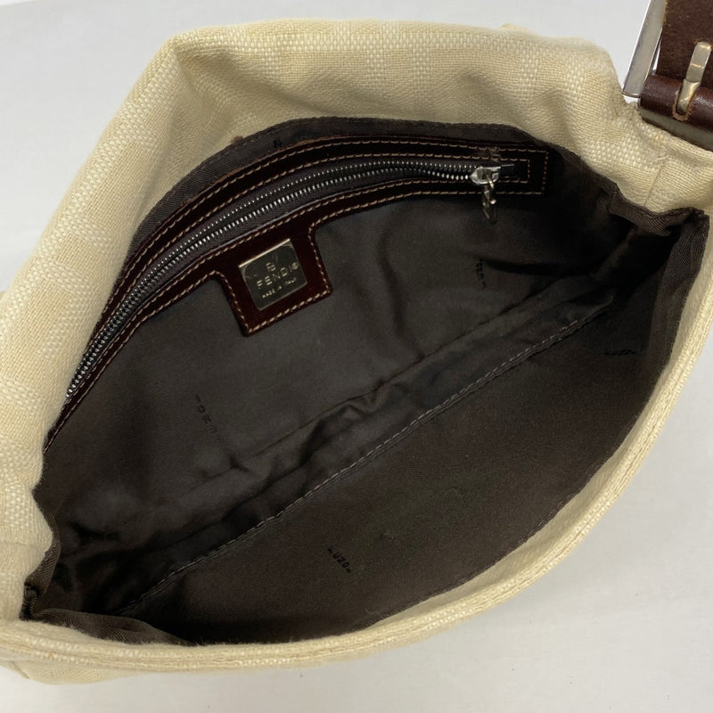 【6fa0853】フェンディ ハンドバッグ ズッカ キャンバス ベージュ シルバー金具【中古】レディース