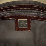【6fa0853】フェンディ ハンドバッグ ズッカ キャンバス ベージュ シルバー金具【中古】レディース
