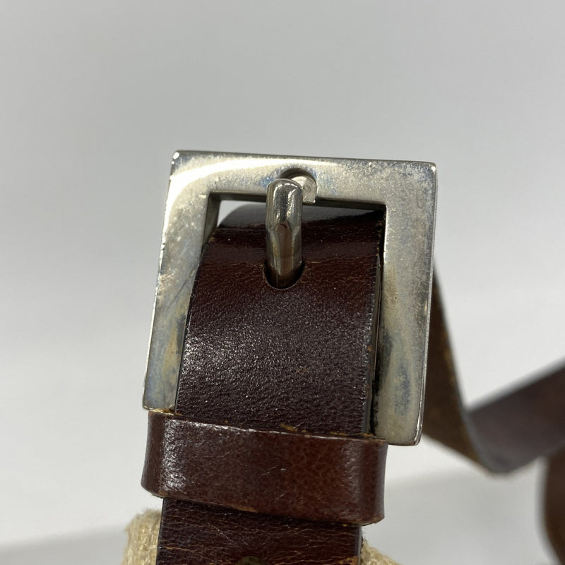 【6fa0853】フェンディ ハンドバッグ ズッカ キャンバス ベージュ シルバー金具【中古】レディース