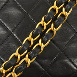 【6fa0876】シャネル ショルダーバッグ ミニマトラッセ チェーンショルダー ラムスキン ブラック ゴールド金具【中古】レディース
