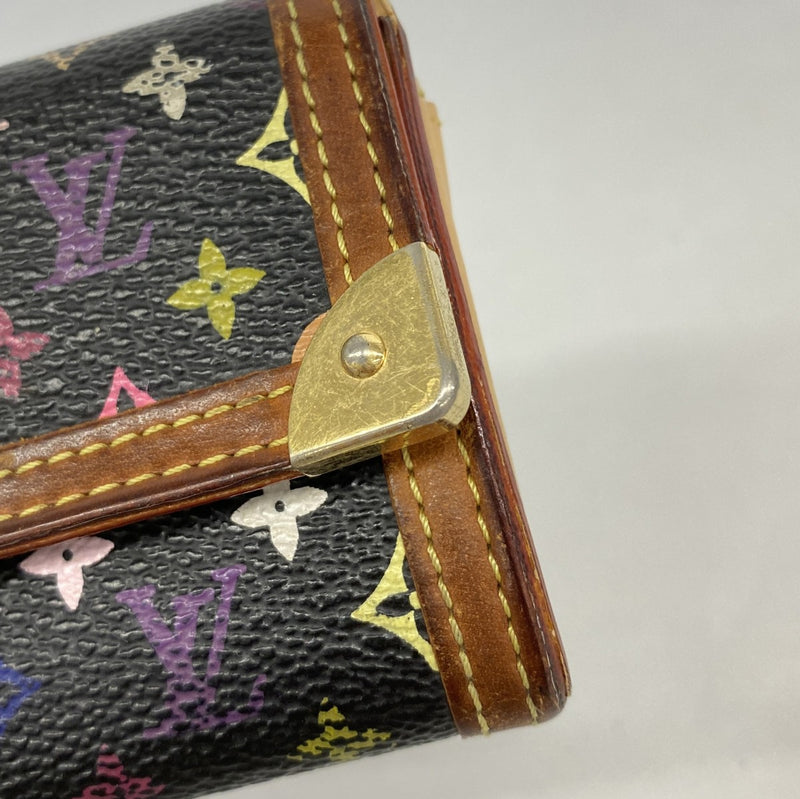 【6fa0887】ルイヴィトン コインケース モノグラム・マルチカラー ポルトモネプラ M92656 ノワール【中古】レディース