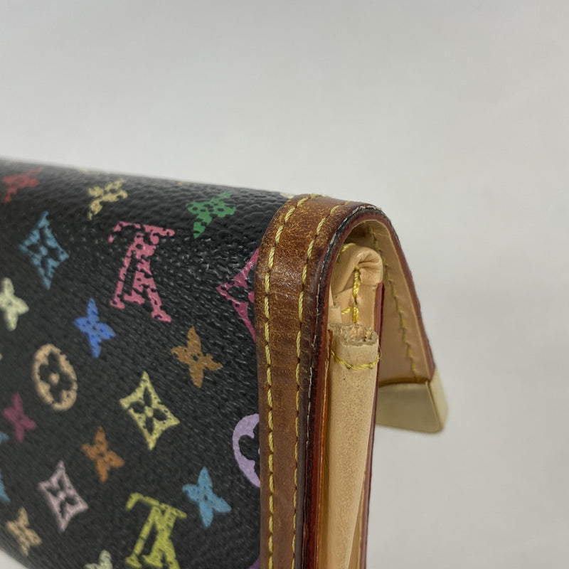 【6fa0887】ルイヴィトン コインケース モノグラム・マルチカラー ポルトモネプラ M92656 ノワール【中古】レディース