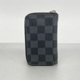 【6fa0888】ルイヴィトン コインケース ダミエ・グラフィット ジッピーコイン パース N63076 ブラック【中古】メンズ