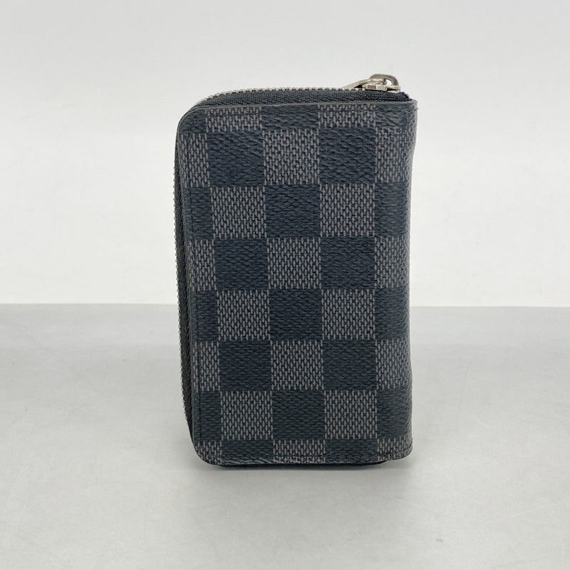 【6fa0888】ルイヴィトン コインケース ダミエ・グラフィット ジッピーコイン パース N63076 ブラック【中古】メンズ
