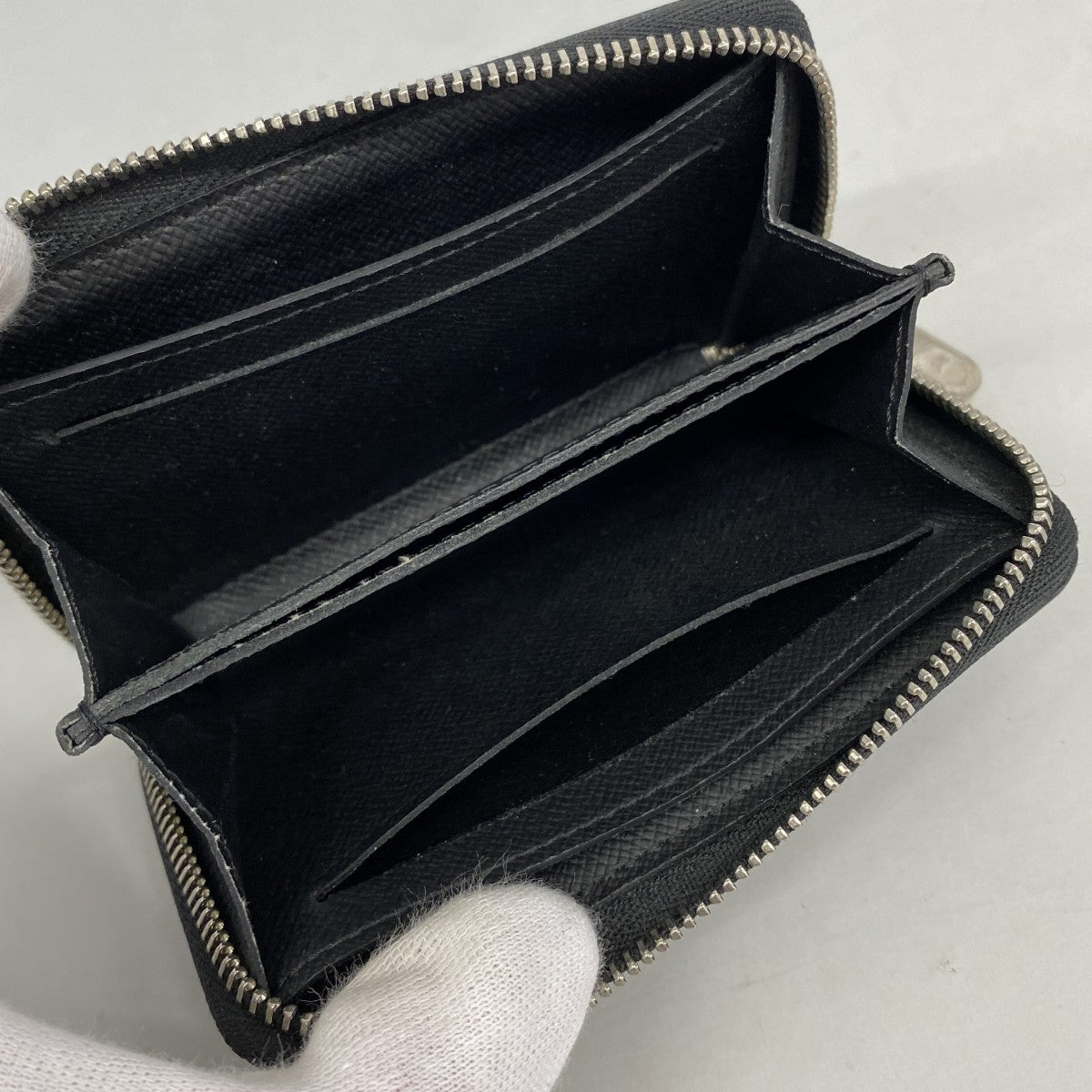 【6fa0888】ルイヴィトン コインケース ダミエ・グラフィット ジッピーコイン パース N63076 ブラック【中古】メンズ