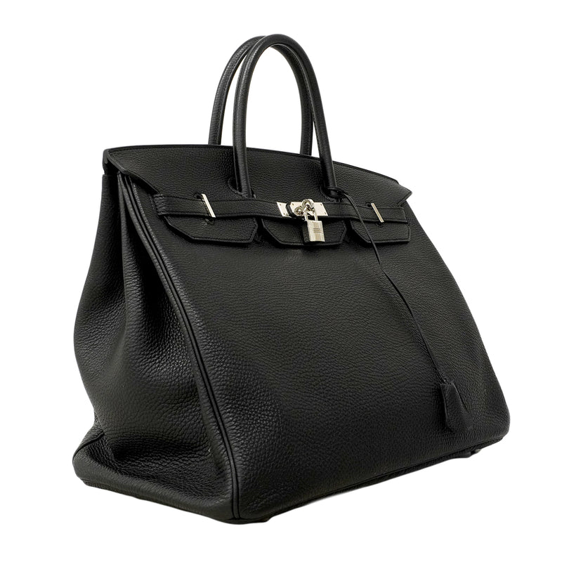 【6fa0890】エルメス ハンドバッグ バーキン40 トゴ ブラック シルバー金具 □P刻印【中古】メンズ