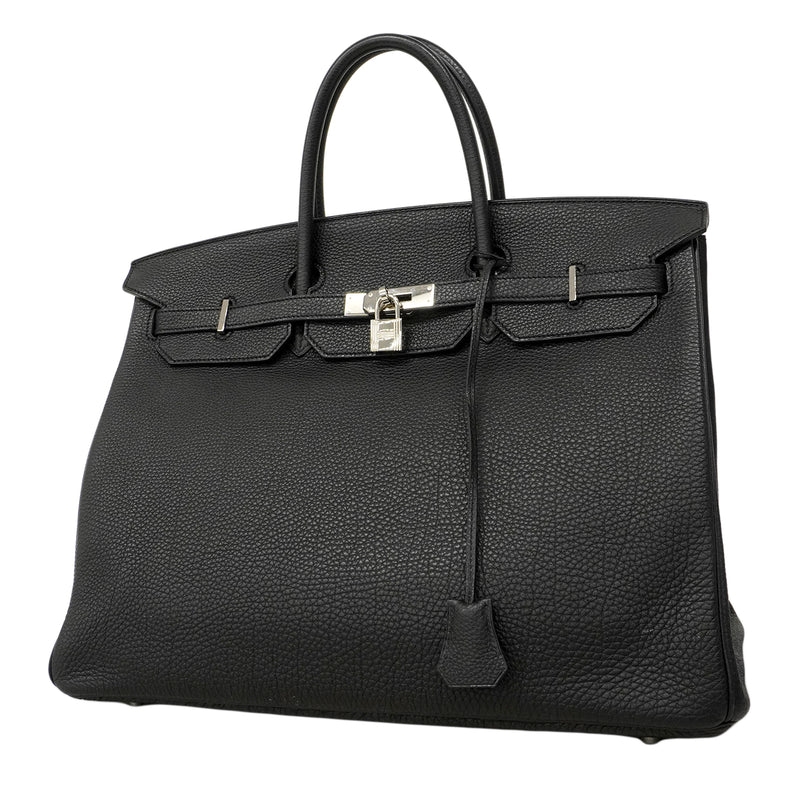 【6fa0890】エルメス ハンドバッグ バーキン40 トゴ ブラック シルバー金具 □P刻印【中古】メンズ