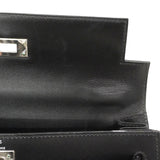 【6fa0891】エルメス ハンドバッグ ケリー28 ボックスカーフ ブラック シルバー金具 □F刻印 2wayバッグ【中古】レディース