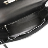 【6fa0891】エルメス ハンドバッグ ケリー28 ボックスカーフ ブラック シルバー金具 □F刻印 2wayバッグ【中古】レディース