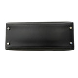 【6fa0891】エルメス ハンドバッグ ケリー28 ボックスカーフ ブラック シルバー金具 □F刻印 2wayバッグ【中古】レディース