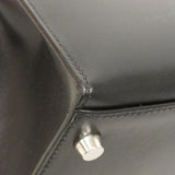 【6fa0891】エルメス ハンドバッグ ケリー28 ボックスカーフ ブラック シルバー金具 □F刻印 2wayバッグ【中古】レディース