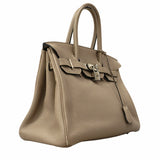 【6fa0893】エルメス ハンドバッグ バーキン30 トリヨンクレマンス トゥルティエールグレー シルバー金具 □N刻印【中古】レディース
